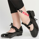 Patent Shiny Low Heel Strap Tie Tap Dance Shoes